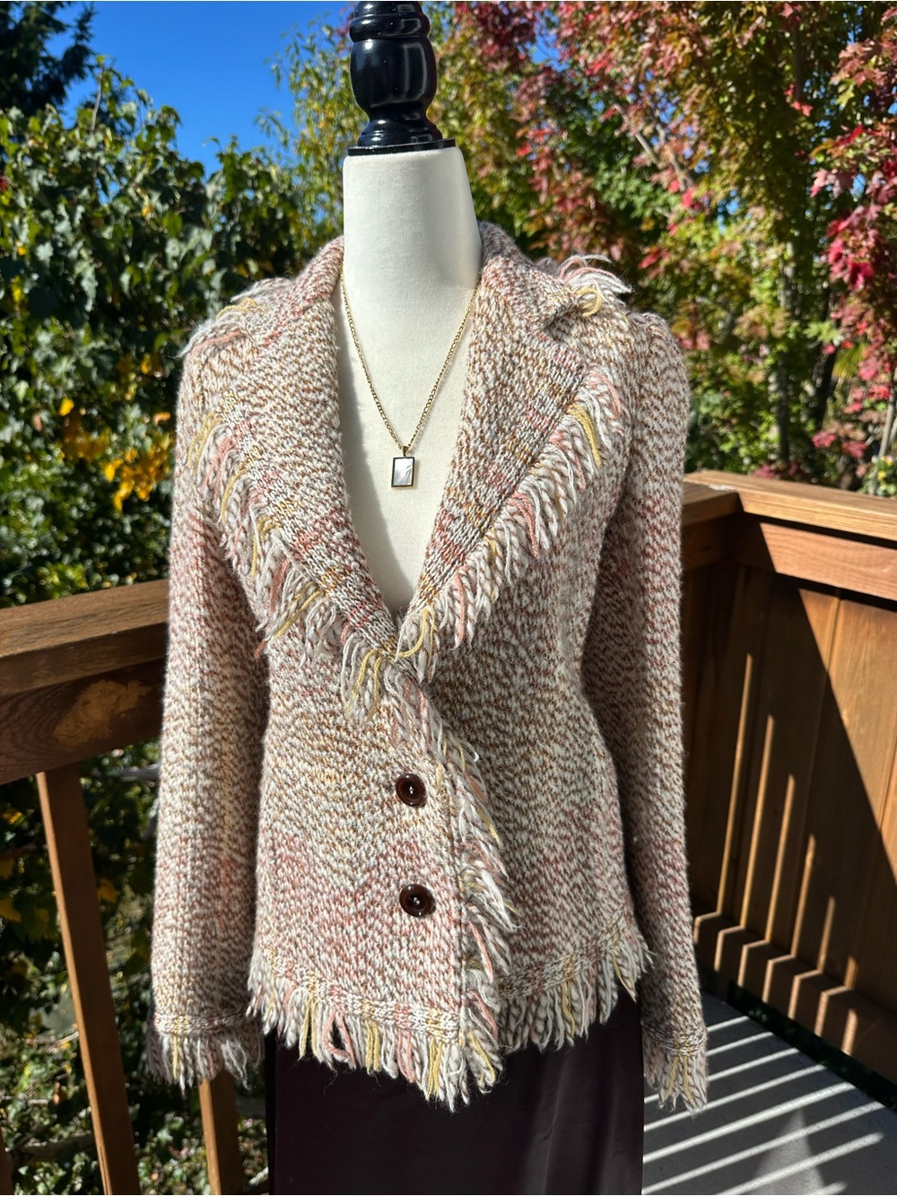 Missoni Multicolor Bouclé Fringe Blazer